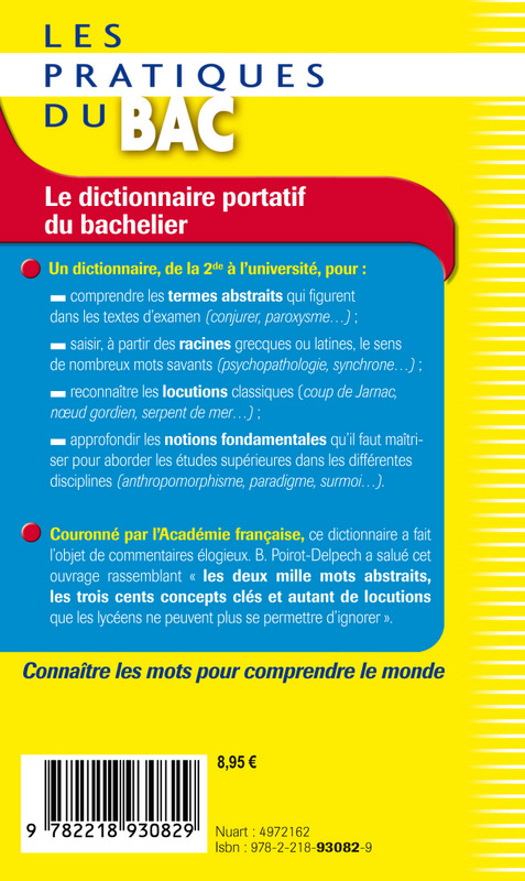 Le dictionnaire portatif du bachelier